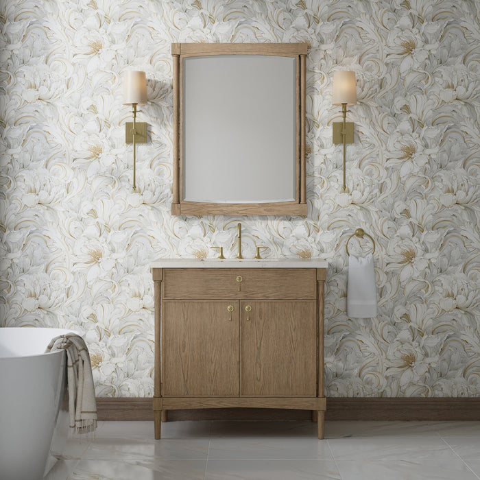 James Martin Kinnsden 36" Single Bathroom Vanity, Weathered Oak