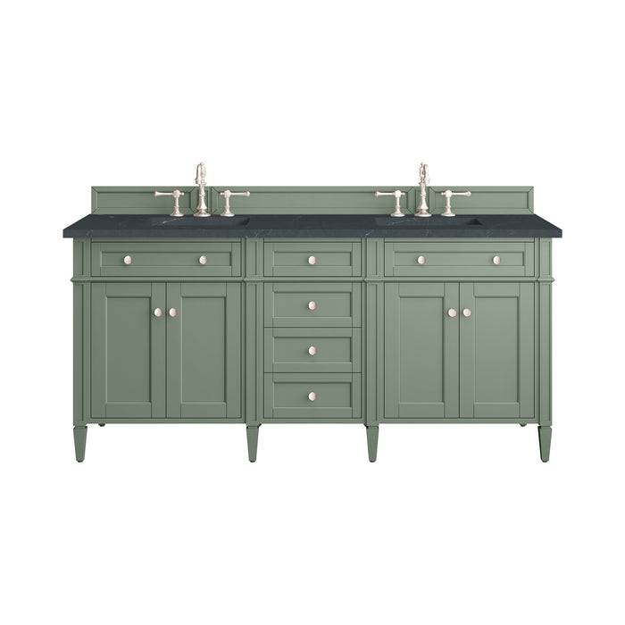 James Martin Brittany 72" Double Bathroom Vanity, Smokey Celadon