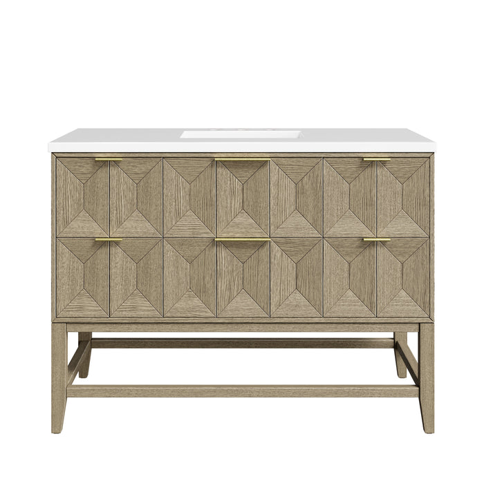 James Martin Emmeline 48" Single Bathroom Vanity, Pebble Oak