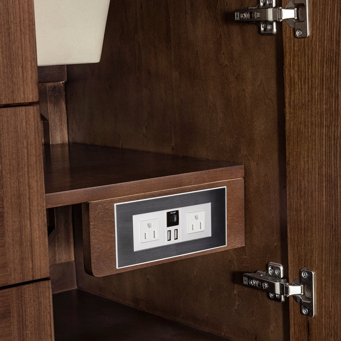 James Martin Amberly 60" Dual Mount Single Bathroom Vanity, Mid-Century Walnut