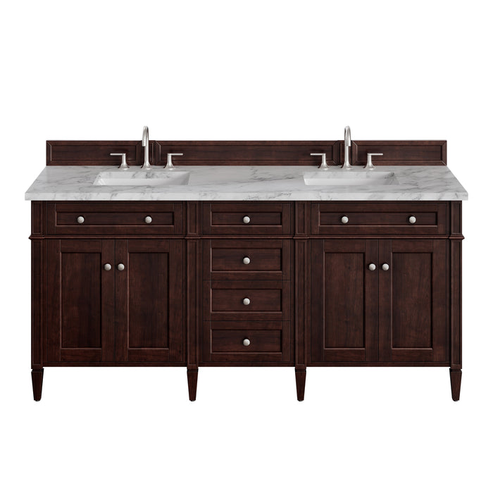 James Martin Brittany 72" Double Bathroom Vanity, Burnished Mahogany
