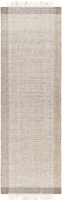 Joelle Beige Grid Wool Rug
