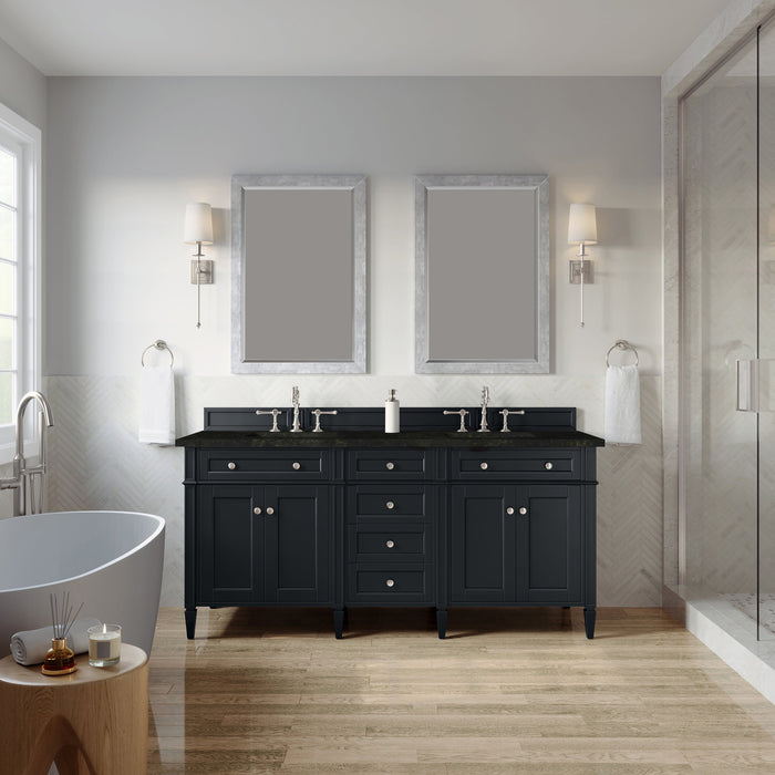 James Martin Brittany 72" Double Bathroom Vanity, Black Onyx