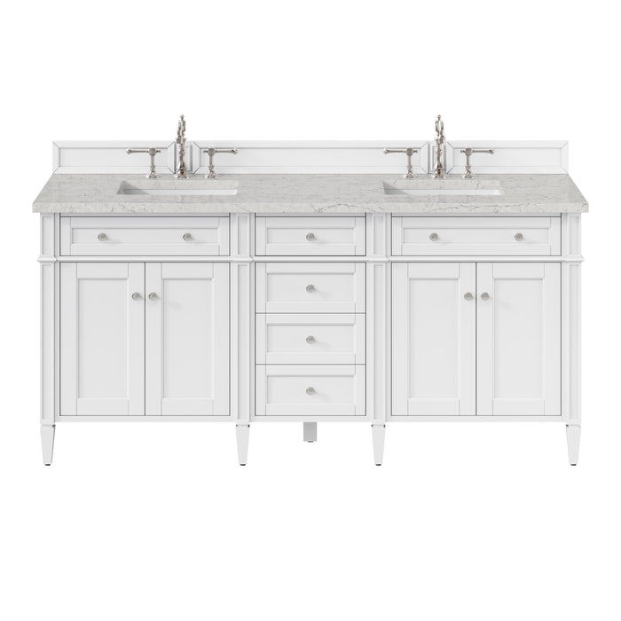 James Martin Brittany 72" Double Bathroom Vanity, Bright White