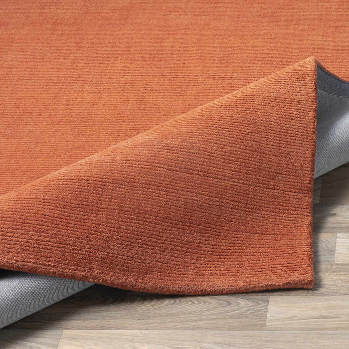 Brockton Solid Wool Orange Area Rug