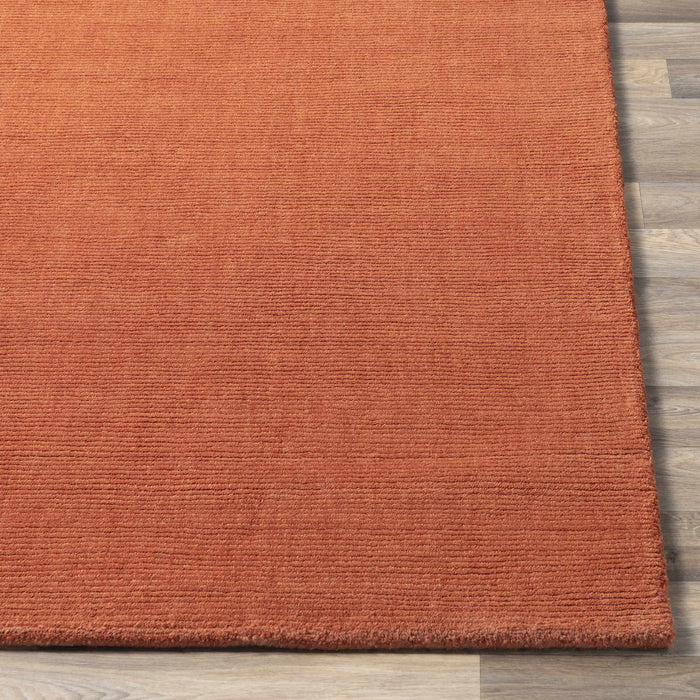 Brockton Solid Wool Orange Area Rug
