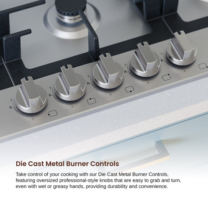 Rangaire 30" Gas Cooktop 5 Burners Stainless Steel RCG301S