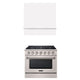 Akicon 36" Stainless Steel Range Hood with 600 CFM Insert & 6-Burner Gas Range Combo – Powerful Ventilation, Convection Oven, Multiple Finishes — AK-HS36HA-SWN & AK-JK36A1-SS