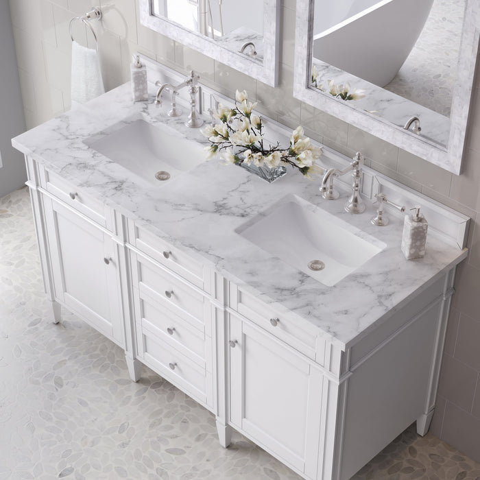 James Martin Brittany 60" Double Bathroom Vanity, Bright White