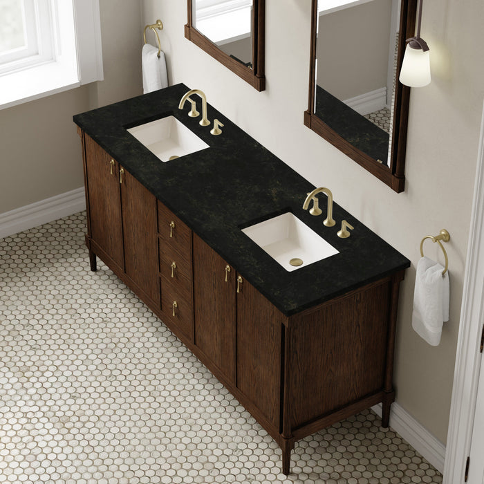 James Martin Kinnsden 72" Double Bathroom Vanity, Sable Oak