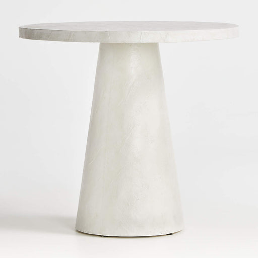 Willy White Plaster Pedestal 32" Bistro Table by Leanne Ford 417959 - Farmhouse Kitchen and Bath