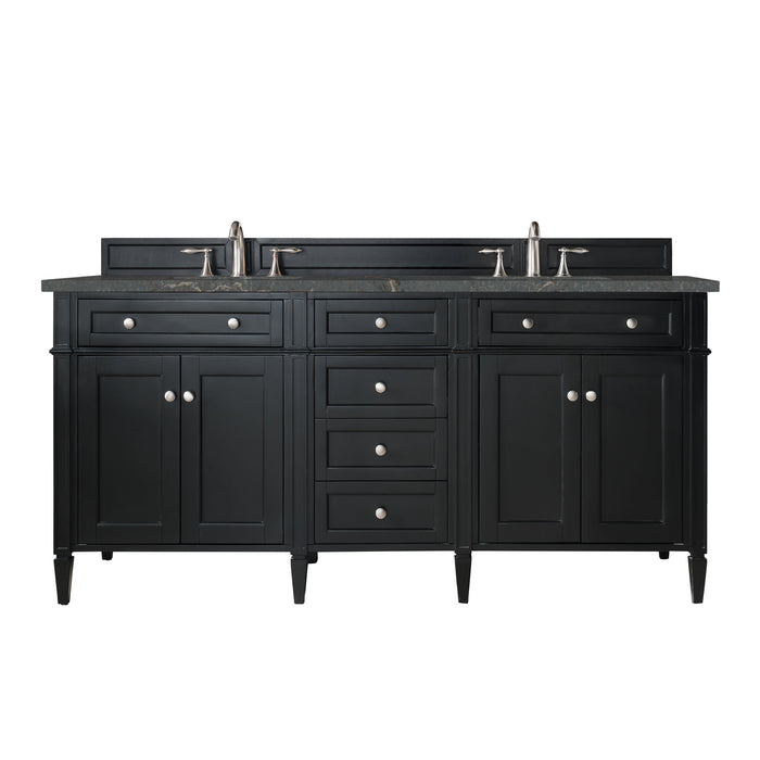 James Martin Brittany 72" Double Bathroom Vanity, Black Onyx