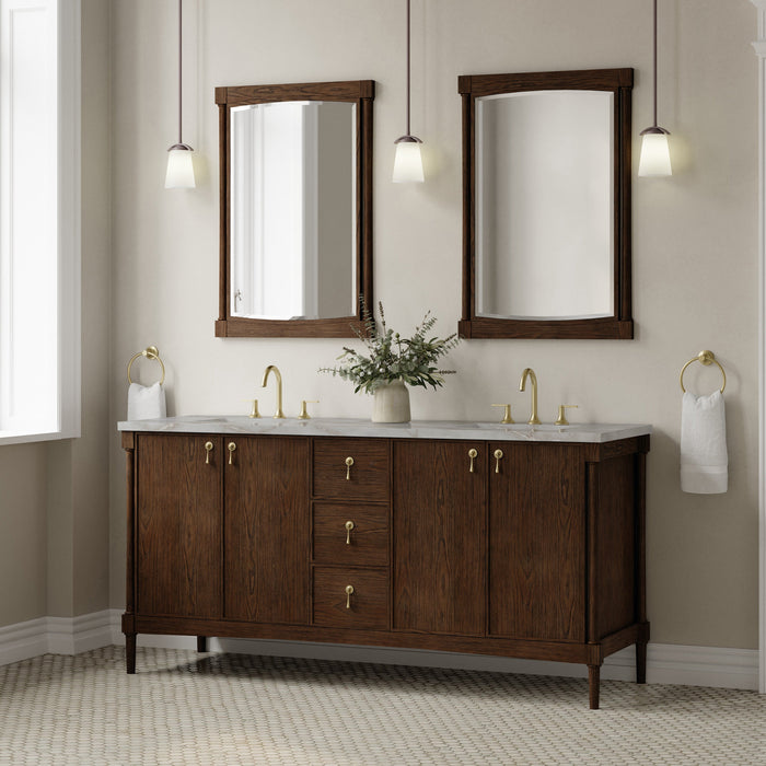 James Martin Kinnsden 72" Double Bathroom Vanity, Sable Oak