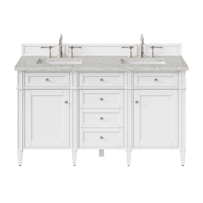 James Martin Brittany 60" Double Bathroom Vanity, Bright White