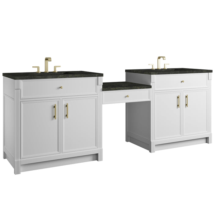 James Martin Bellshire 96" Double Bathroom Vanity, Bright White