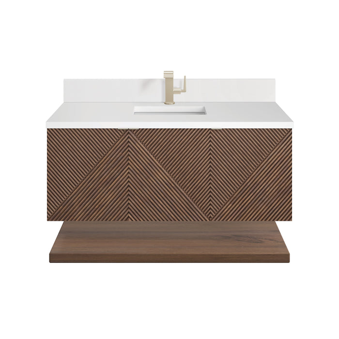 James Martin Marcello 48" Floating Single Bathroom Vanity, Chestnut