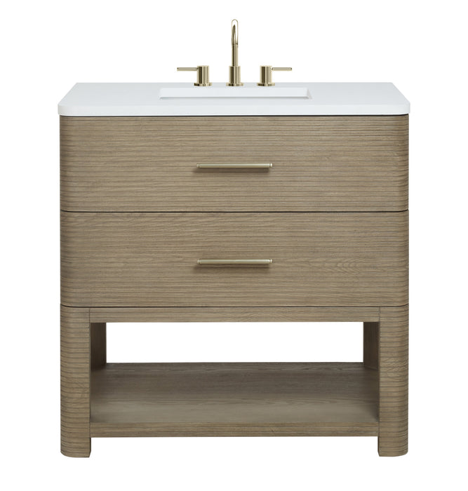 James Martin Lucian 36" Single Bathroom Vanity, Pebble Oak