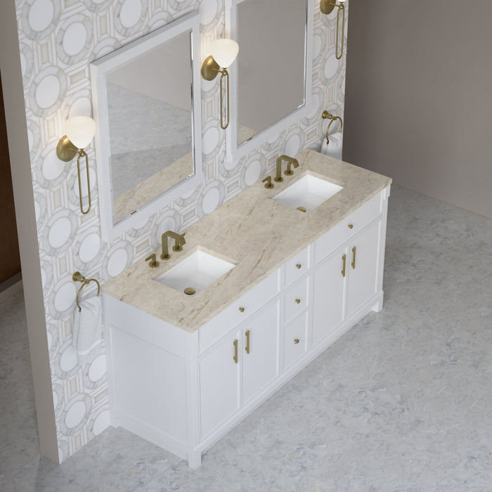 James Martin Bellshire 72" Double Bathroom Vanity, Bright White