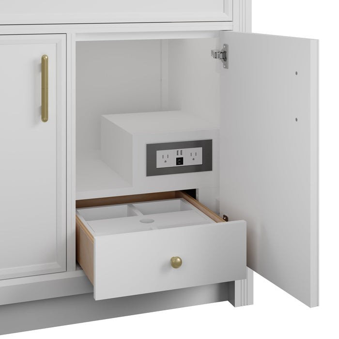 James Martin Bellshire 96" Double Bathroom Vanity, Bright White