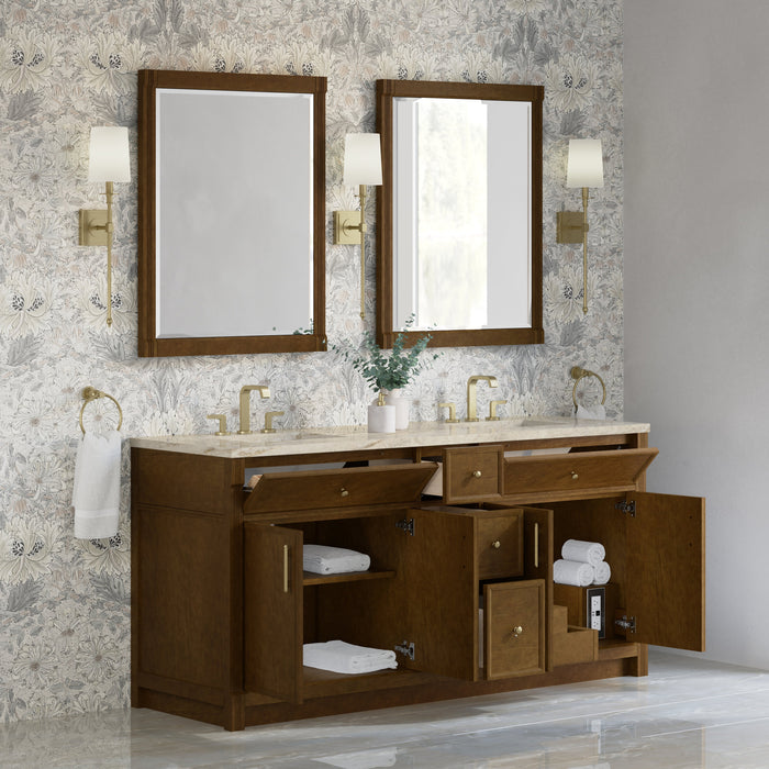 James Martin Bellshire 72" Double Bathroom Vanity, Honey Oak