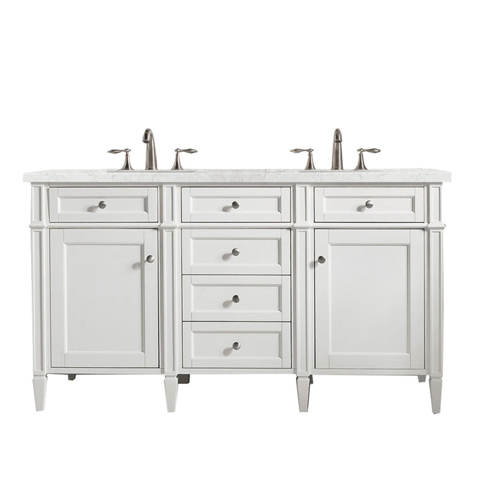 James Martin Brittany 60" Double Bathroom Vanity, Bright White
