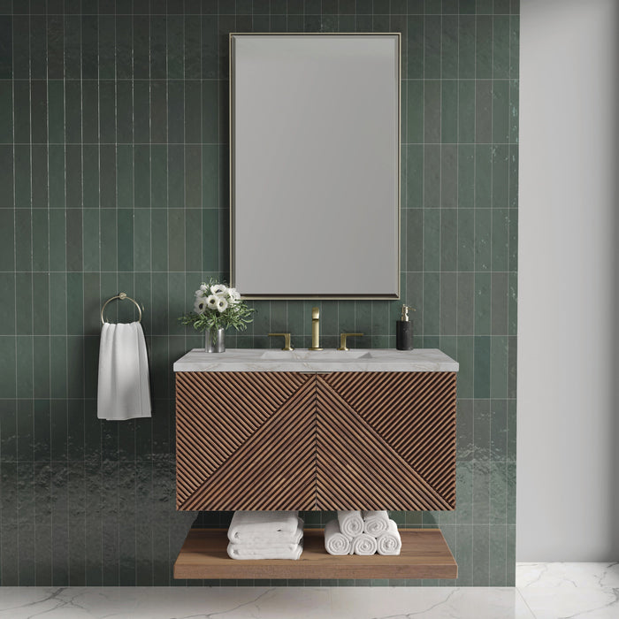James Martin Marcello 36" Floating Single Bathroom Vanity, Chestnut