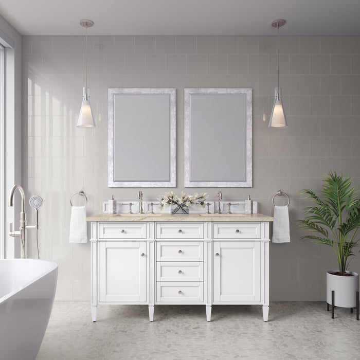 James Martin Brittany 60" Double Bathroom Vanity, Bright White