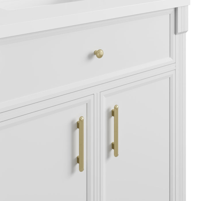 James Martin Bellshire 84" Double Bathroom Vanity, Bright White