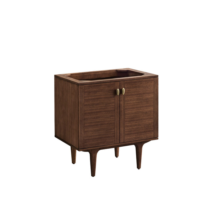 James Martin Amberly 30" Dual Mount Single Bathroom Vanity, Mid-Century Walnut