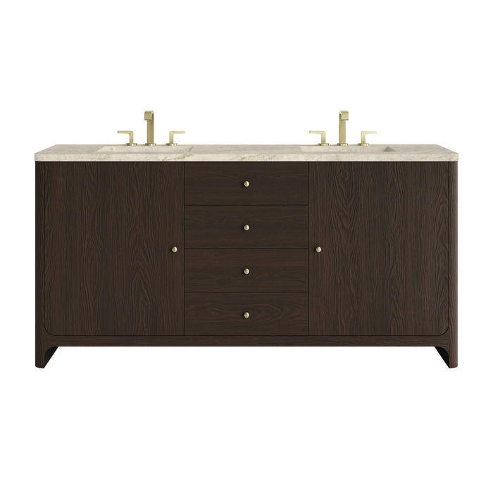 James Martin Gracyn 72" Double Bathroom Vanity, Sable