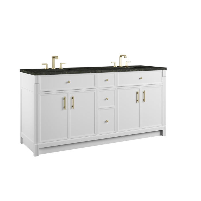 James Martin Bellshire 72" Double Bathroom Vanity, Bright White