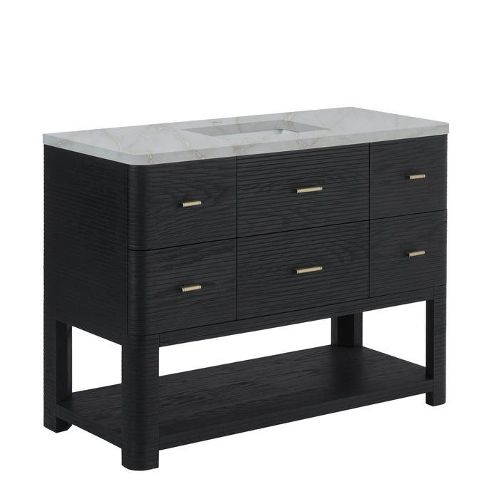 James Martin Lucian 48" Single Bathroom Vanity, Carbon Oak