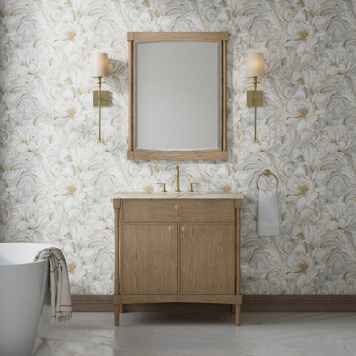 James Martin Kinnsden 36" Single Bathroom Vanity, Weathered Oak