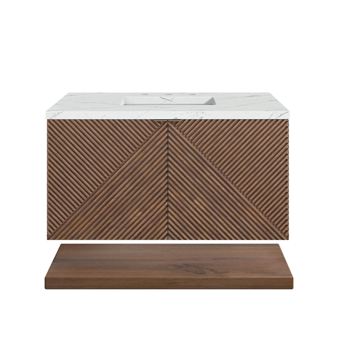 James Martin Marcello 36" Floating Single Bathroom Vanity, Chestnut