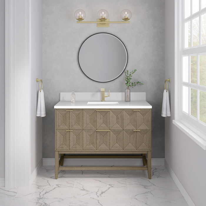 James Martin Emmeline 48" Single Bathroom Vanity, Pebble Oak