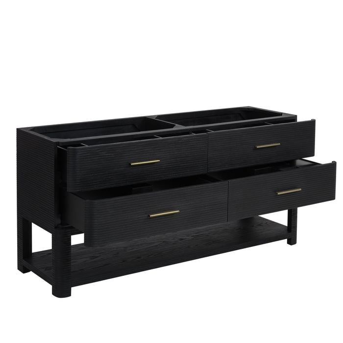 James Martin Lucian 72" Double Bathroom Vanity, Carbon Oak