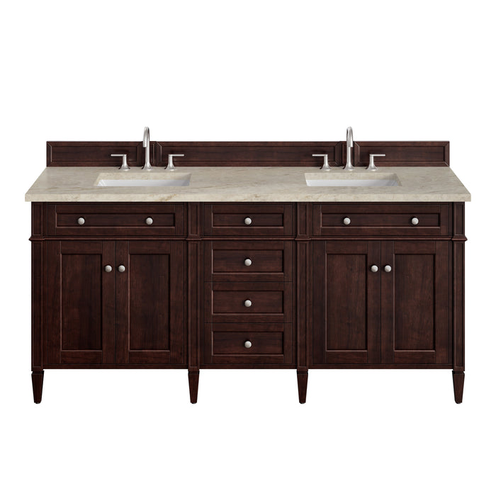 James Martin Brittany 72" Double Bathroom Vanity, Burnished Mahogany