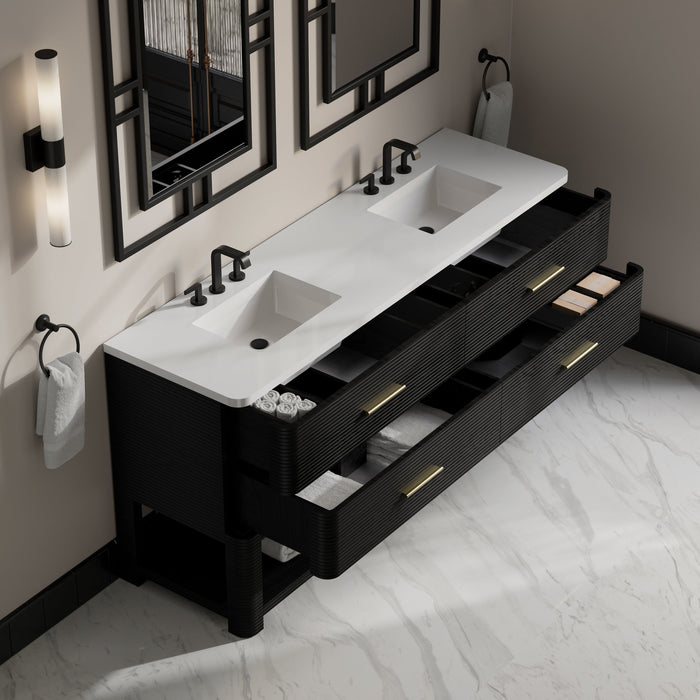 James Martin Lucian 72" Double Bathroom Vanity, Carbon Oak
