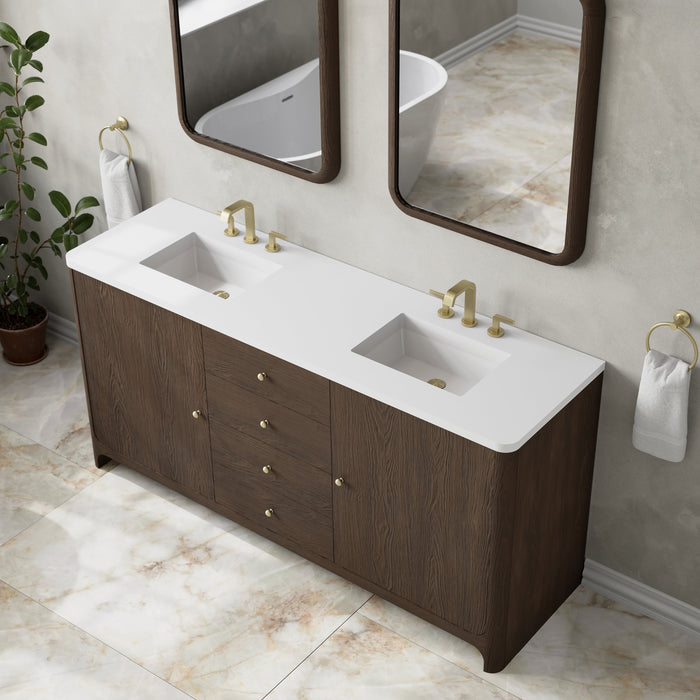 James Martin Gracyn 72" Double Bathroom Vanity, Sable