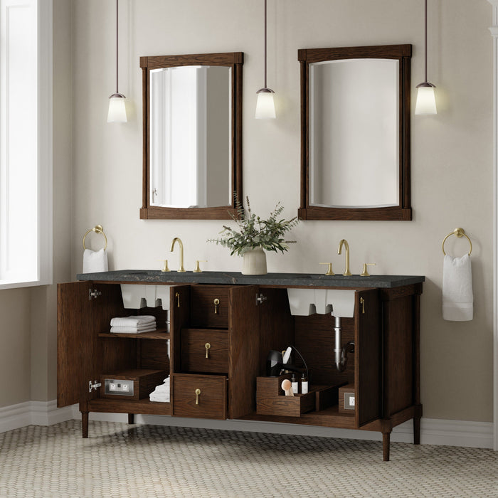 James Martin Kinnsden 72" Double Bathroom Vanity, Sable Oak