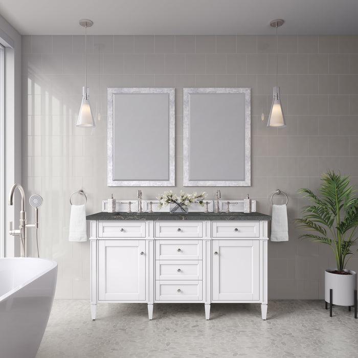 James Martin Brittany 60" Double Bathroom Vanity, Bright White