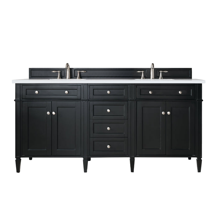 James Martin Brittany 72" Double Bathroom Vanity, Black Onyx