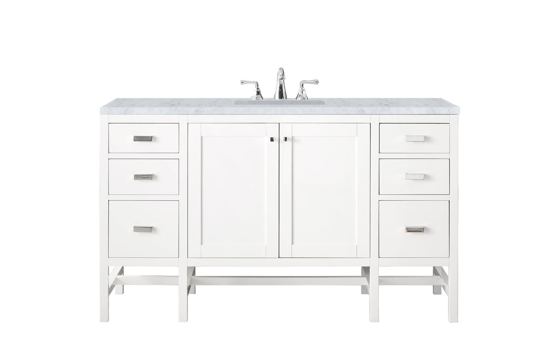 James Martin Addison 60" Single Bathroom Vanity, Glossy White