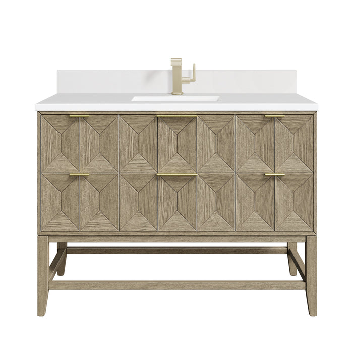 James Martin Emmeline 48" Single Bathroom Vanity, Pebble Oak