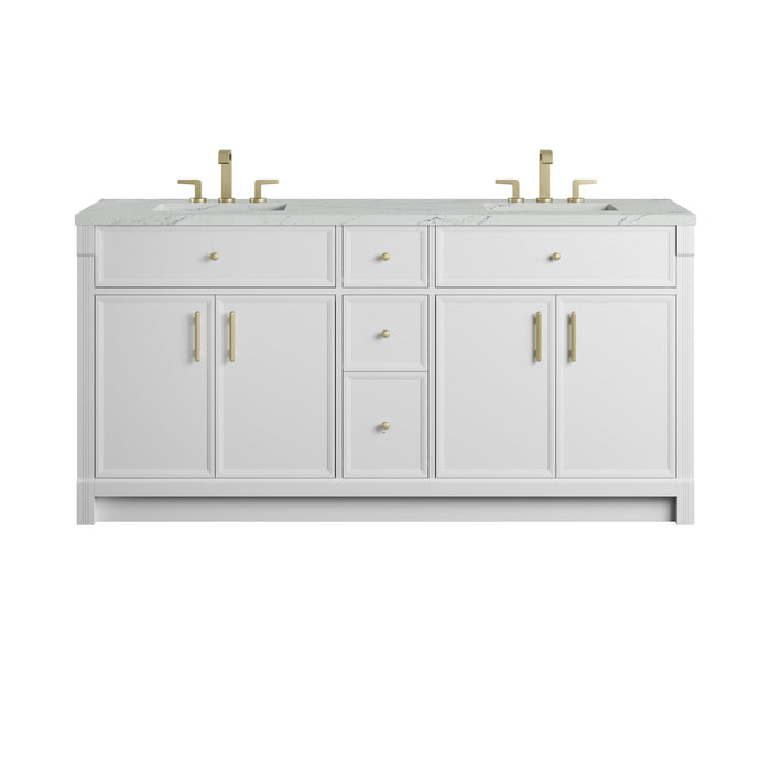 James Martin Bellshire 72" Double Bathroom Vanity, Bright White