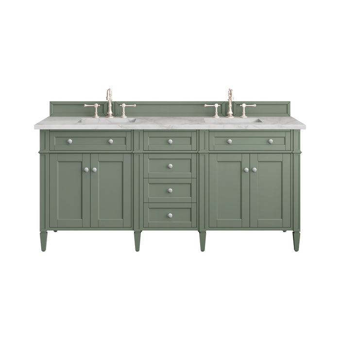 James Martin Brittany 72" Double Bathroom Vanity, Smokey Celadon