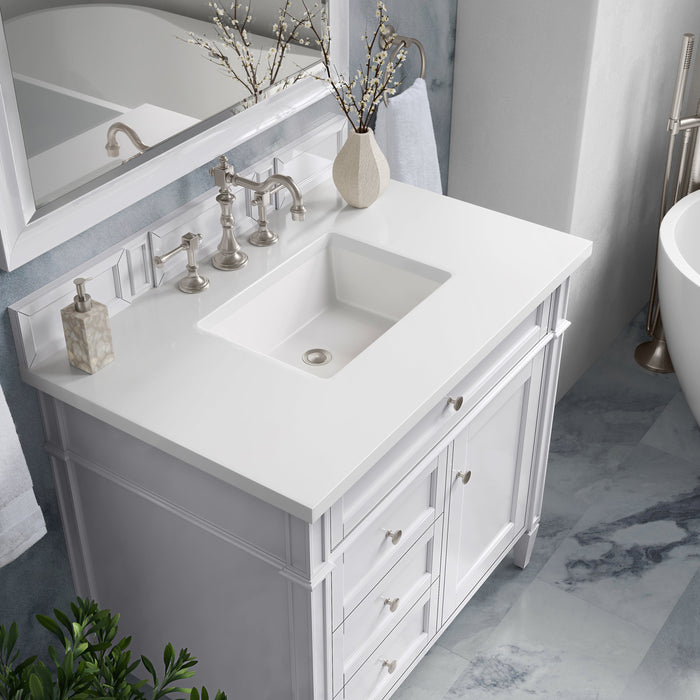 James Martin Brittany 36" Single Bathroom Vanity, Bright White