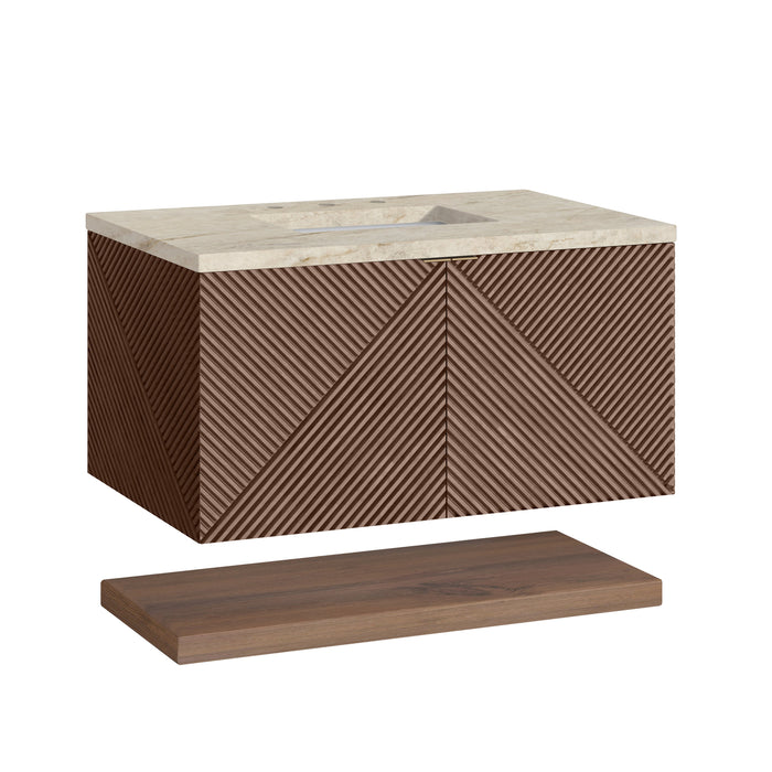 James Martin Marcello 36" Floating Single Bathroom Vanity, Chestnut