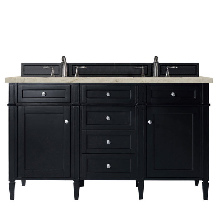 James Martin Brittany 60" Double Bathroom Vanity, Black Onyx