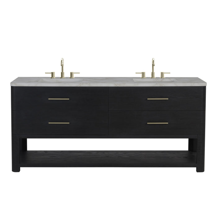James Martin Lucian 72" Double Bathroom Vanity, Carbon Oak